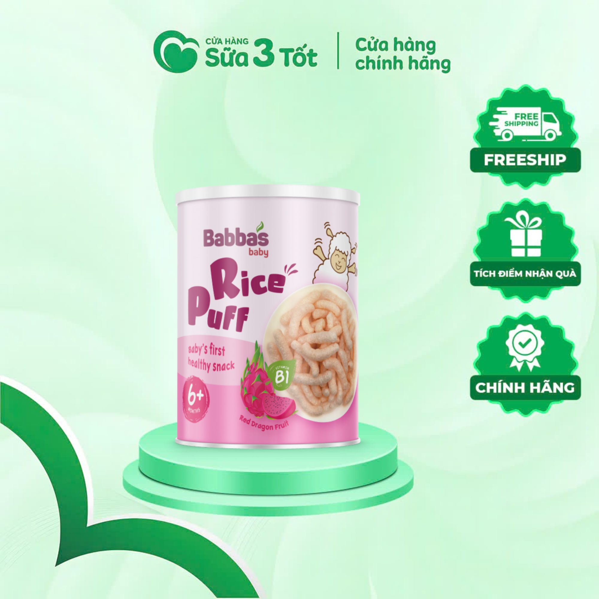 Bánh Ăn Dặm Babba's Baby Vị Thanh Long - 45G