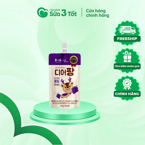 Nước Thạch Gạc Hươu Non Deer Pang Vị Nho - Hàn Quốc - 120G