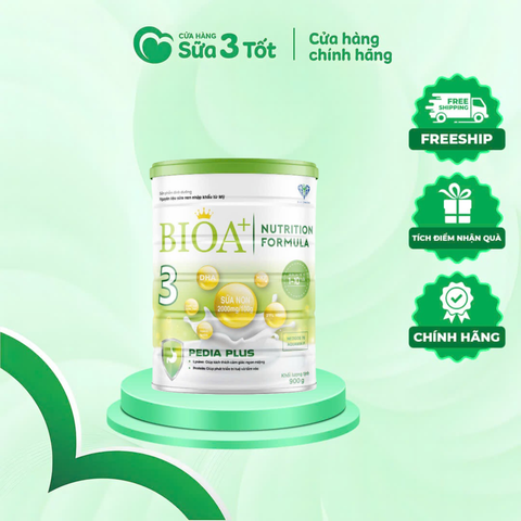 Sữa Bột BioA+ Pedia Plus Số 3 ( 1- 10 Tuổi ) - Lon 900G