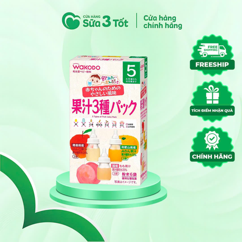 Trà Wakodo Vị Trái Cây Cho Bé - (5M+) - Hộp 6 Gói
