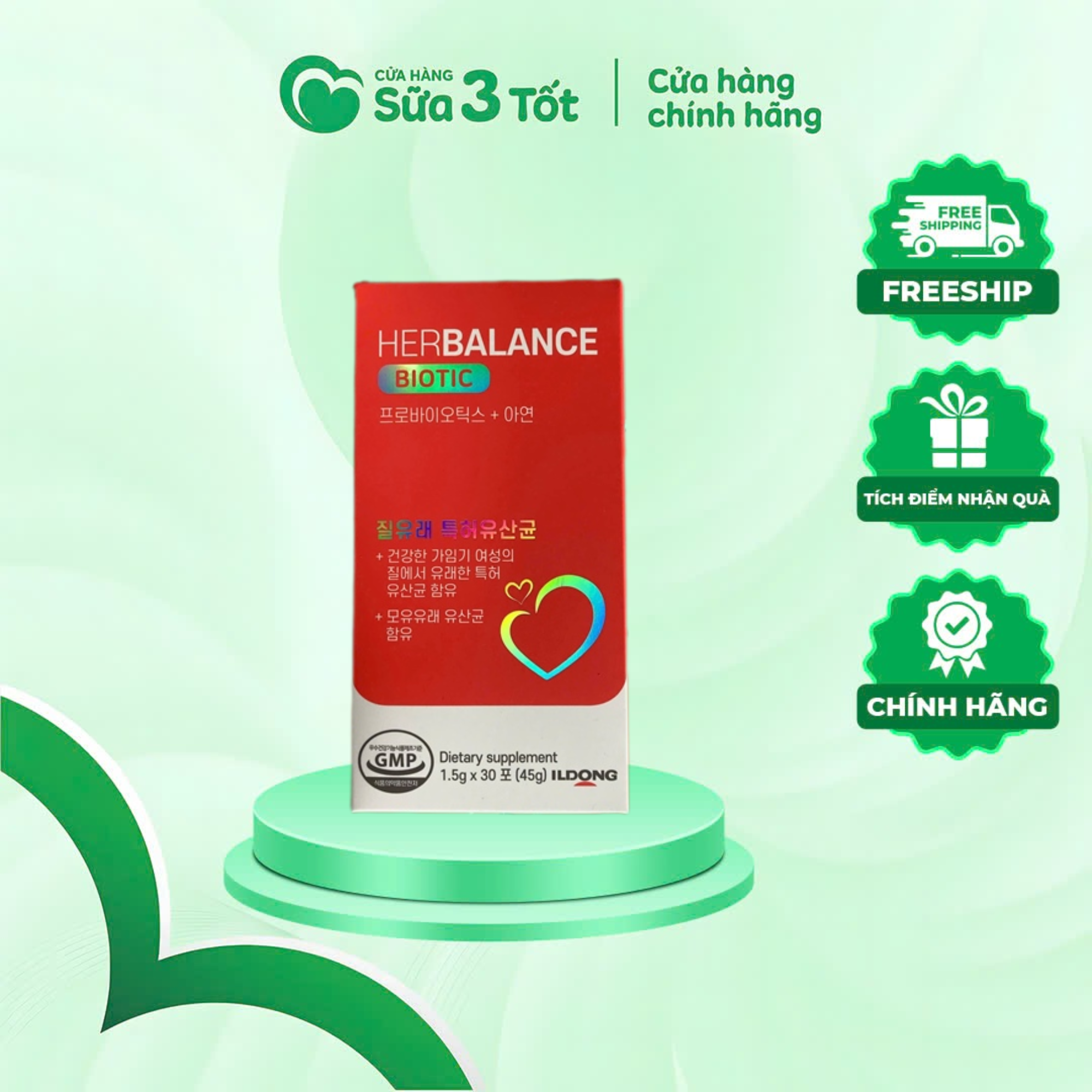 Men Vi Sinh Phụ Khoa Herbalance Biotic - Hộp 30 Gói - Hàn Quốc
