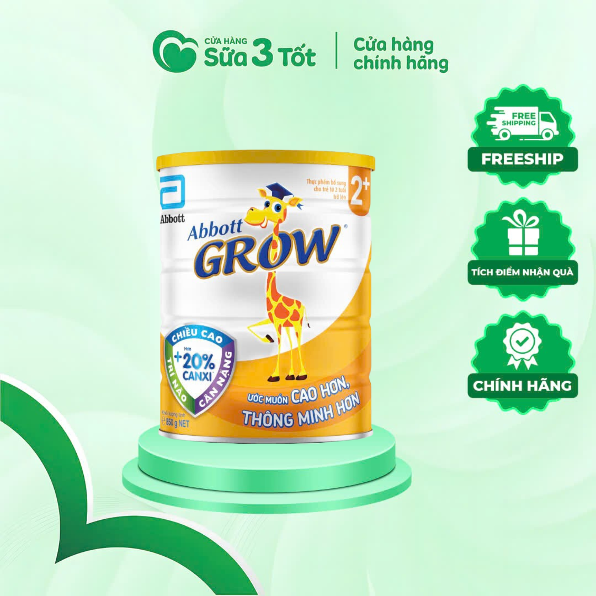 Sữa Bột Abbott Grow 2+ ( Trẻ Từ 2 Tuổi ) - Lon 900G