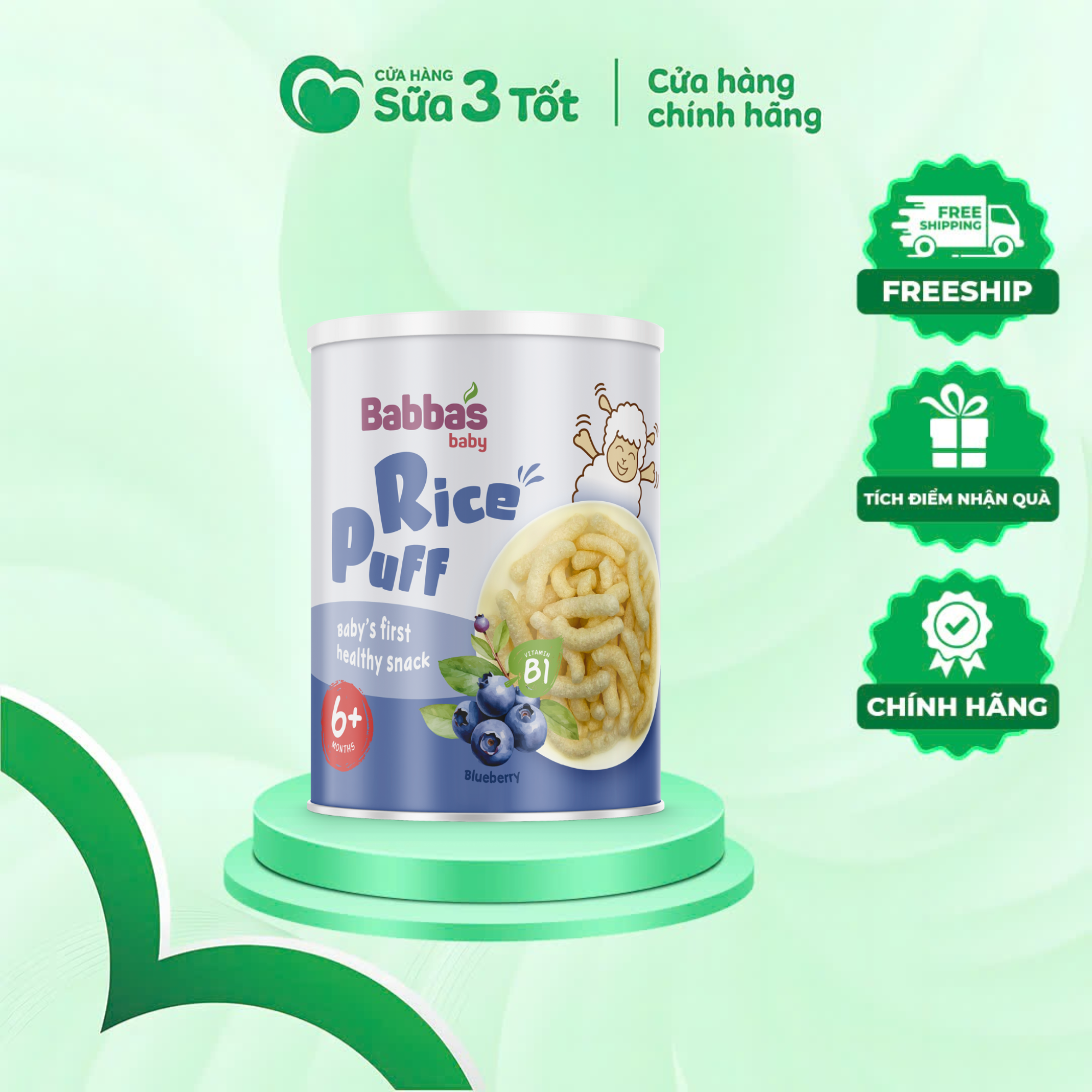 Bánh Ăn Dặm Babba's Baby Vị Việt Quất - 45G