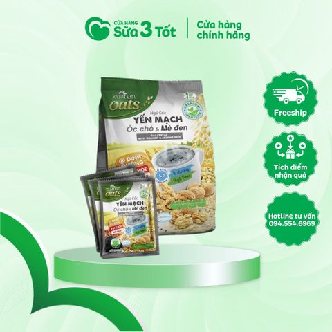 Ngũ Cốc Yến Mạch Óc Chó - Mè Đen - Túi 400g