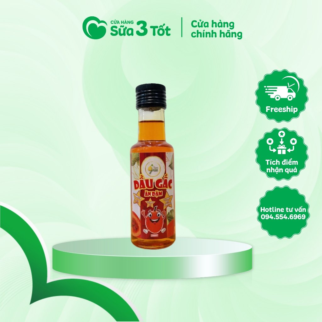 Dầu Ăn Dặm Gấc Supergreen - Chai 100Ml