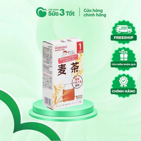 Trà Wakodo Vị Lúa Mạch Cho Bé - (1M+) - Hộp 8 Gói