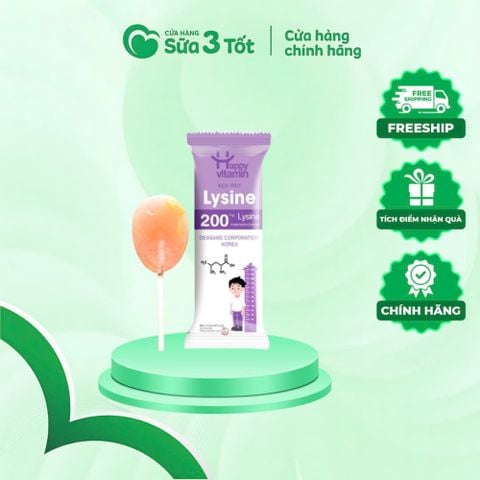 Kẹo Mút Happy Vitamin Bổ Sung 200MG Lysine