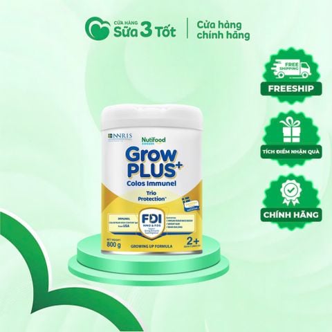 Sữa Bột Nutifood Grow Plus+ Colos Immunel Thụy Điển 2+ - Lon 800g