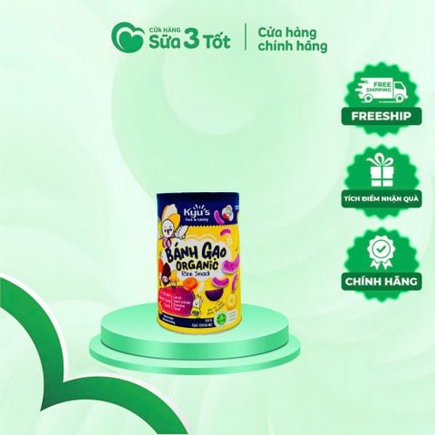 Bánh Gạo Ăn Dặm Organic Kyu's Vị Cà Rốt Khoai Lang Chuối - Hộp 30G