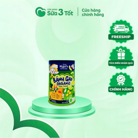 Bánh Gạo Ăn Dặm Organic Kyu's Vị Bắp Cải Bó Xôi Cá Hồi - Hộp 30G
