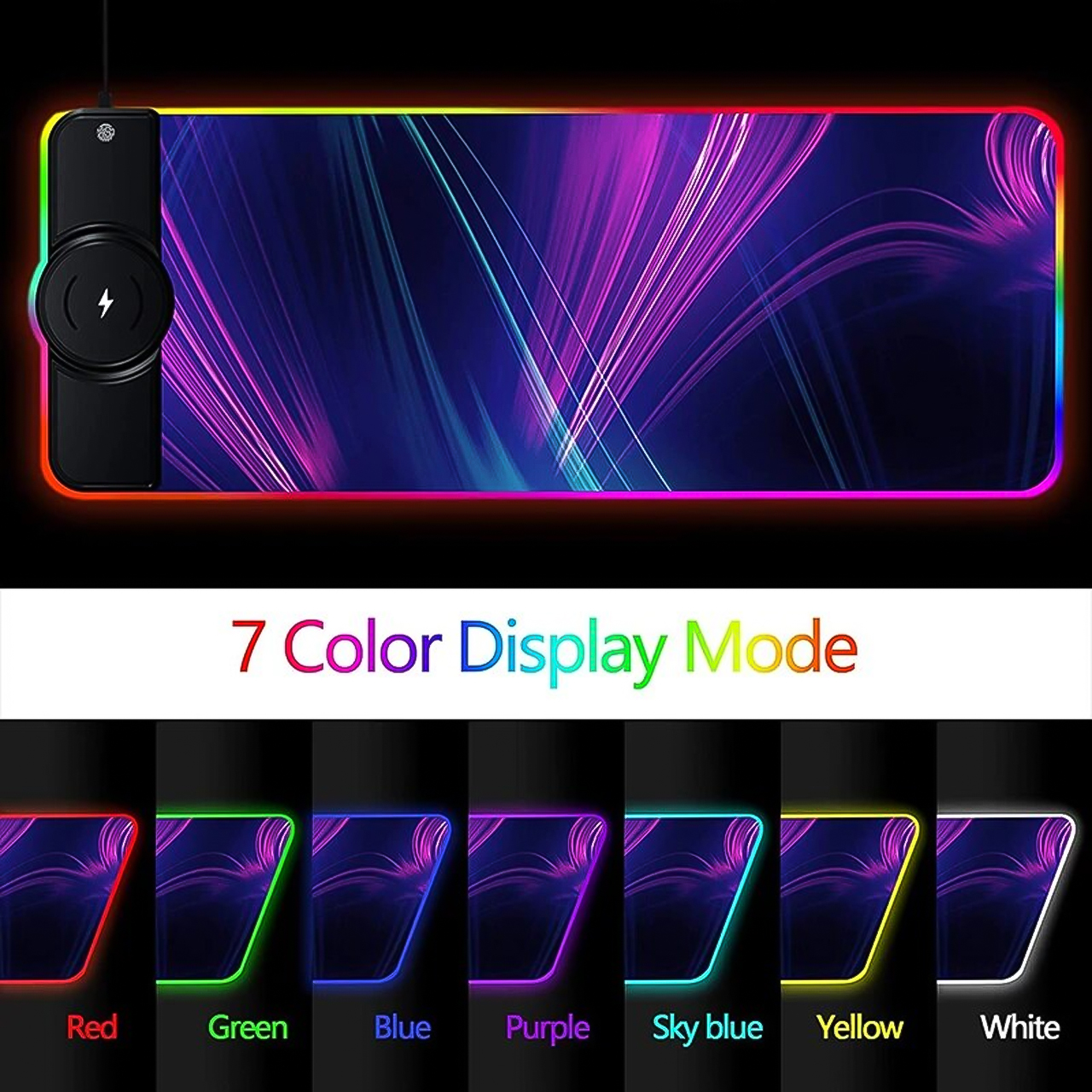 ban di chuot led RGB Kem sac khong day 15W 20