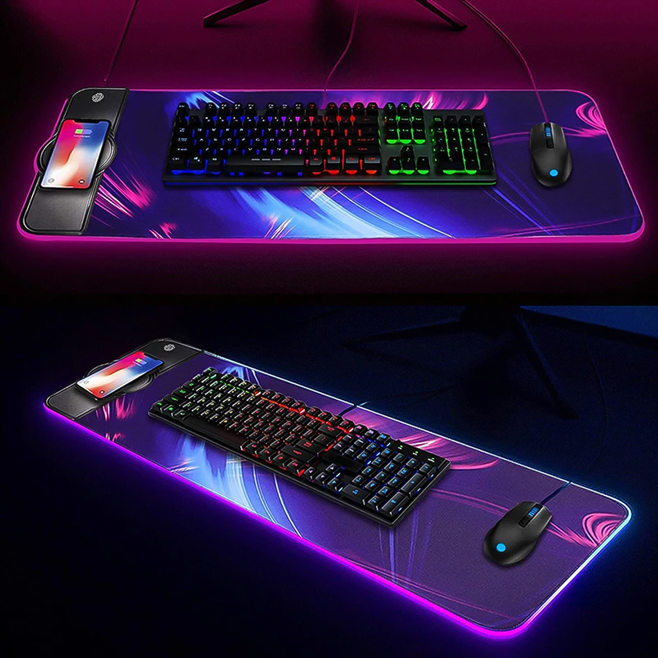 ban di chuot led RGB Kem sac khong day 15W 22