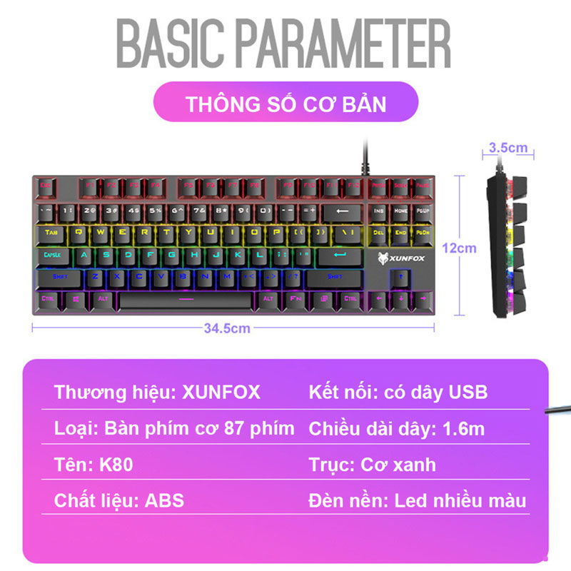 Bàn phím cơ gaming K80