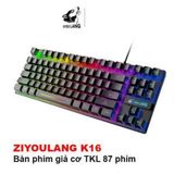 Bàn phím giả cơ gaming Ziyou lang K16 Có Led, 87 phím 