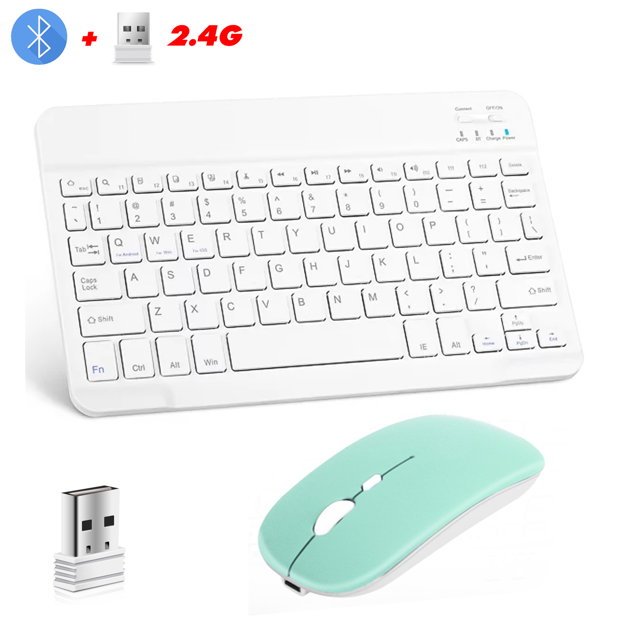 Combo Bộ Bàn Phím Chuột Không Dây Mini Cho Điện Thoại, Máy Tính Bảng 18 bo ban phim chuot khong day mini 10