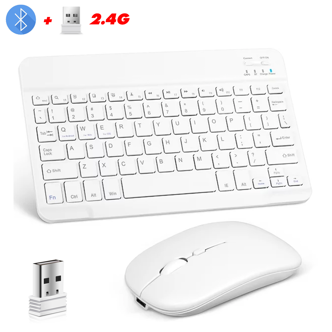 Combo Bộ Bàn Phím Chuột Không Dây Mini Cho Điện Thoại, Máy Tính Bảng 15 bo ban phim chuot khong day mini 9