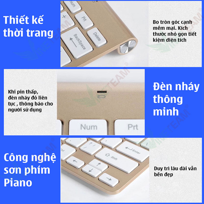 Bộ Bàn Phím Chuột Không Dây Siêu Mỏng 2.4G 10 Bộ bàn phím chuột không dây 2.4G