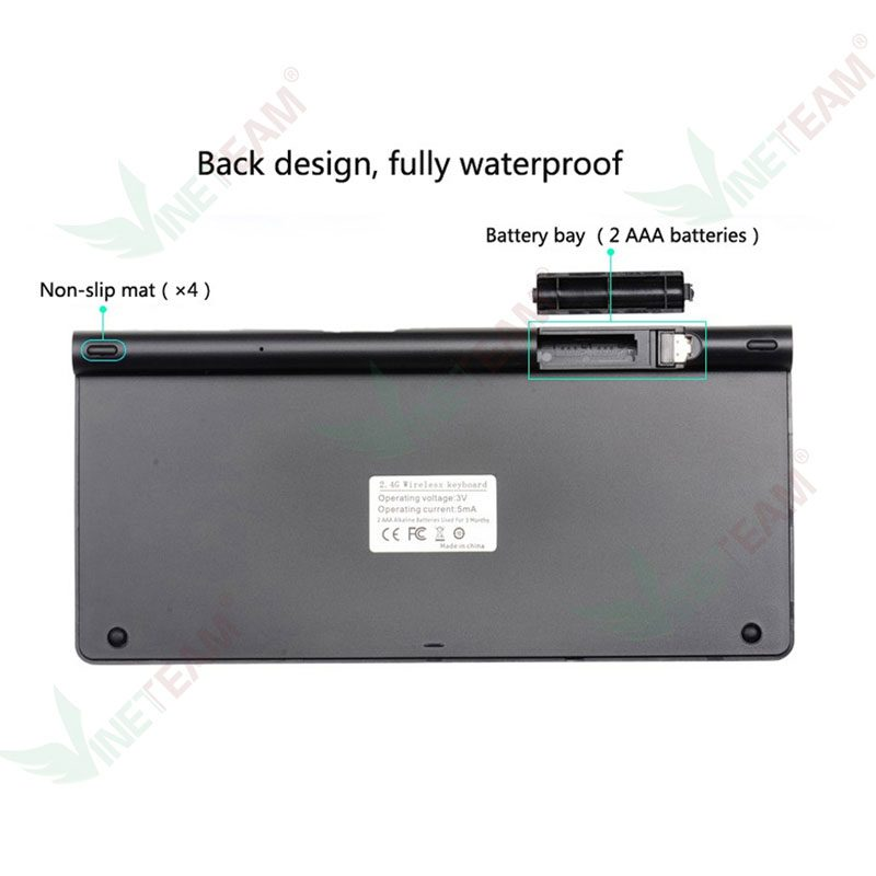 Bộ Bàn Phím Chuột Không Dây Siêu Mỏng 2.4G 12 Bộ bàn phím chuột không dây 2.4G