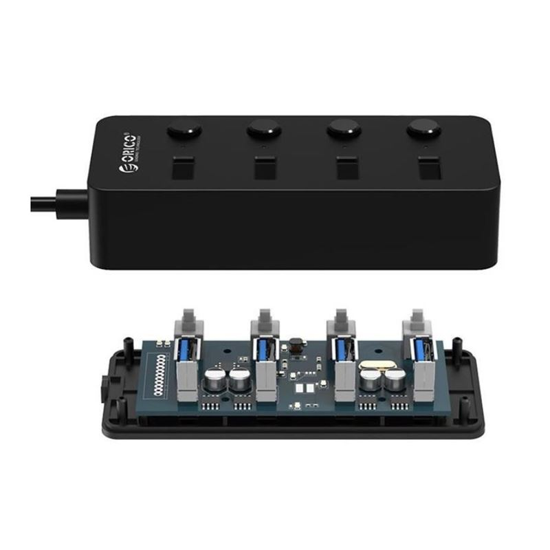 Bộ chia Hub 4 cổng USB 3.0 Orico W5PH4-U3 (Đen)
