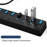  Bộ Hub Chia 7 Cổng USB 3.0 5Gbps Có Đèn LED Cho Laptop PC 