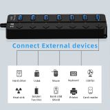  Bộ Hub Chia 7 Cổng USB 3.0 5Gbps Có Đèn LED Cho Laptop PC 