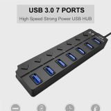  Bộ Hub Chia 7 Cổng USB 3.0 5Gbps Có Đèn LED Cho Laptop PC 
