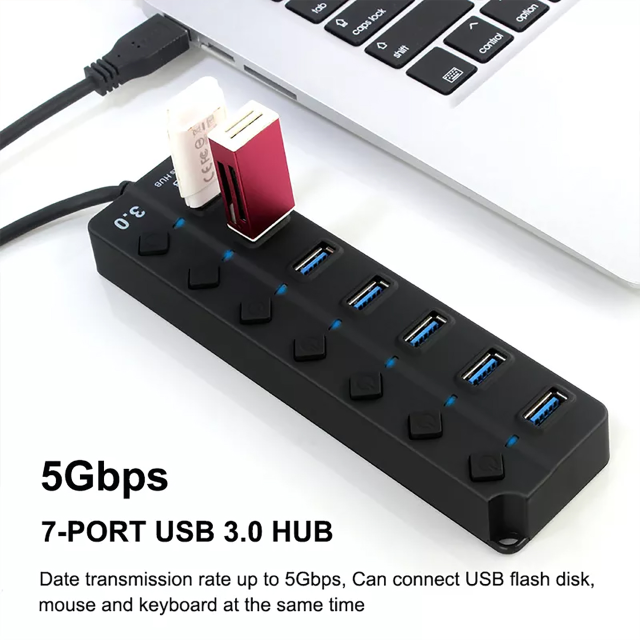 bo chia USB 3.0 HUB 7 in 1 cho Laptop PC 13