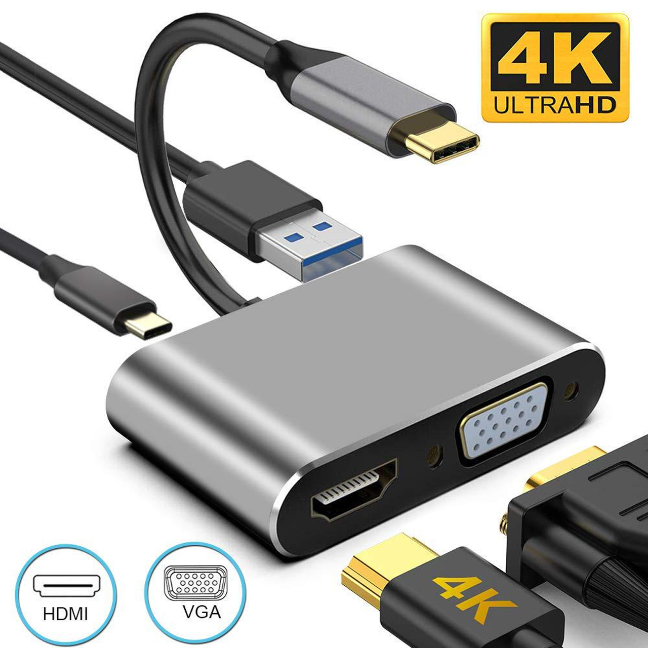 bo chuyen doi type c sang hdmi vga 4 IN 1 1