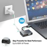  Cáp Chuyển USB Type-c Thông Minh Với 4 Cổng HDMI/ VGA/ USB Và Sạc Hỗ Trợ Chế Độ Dex 