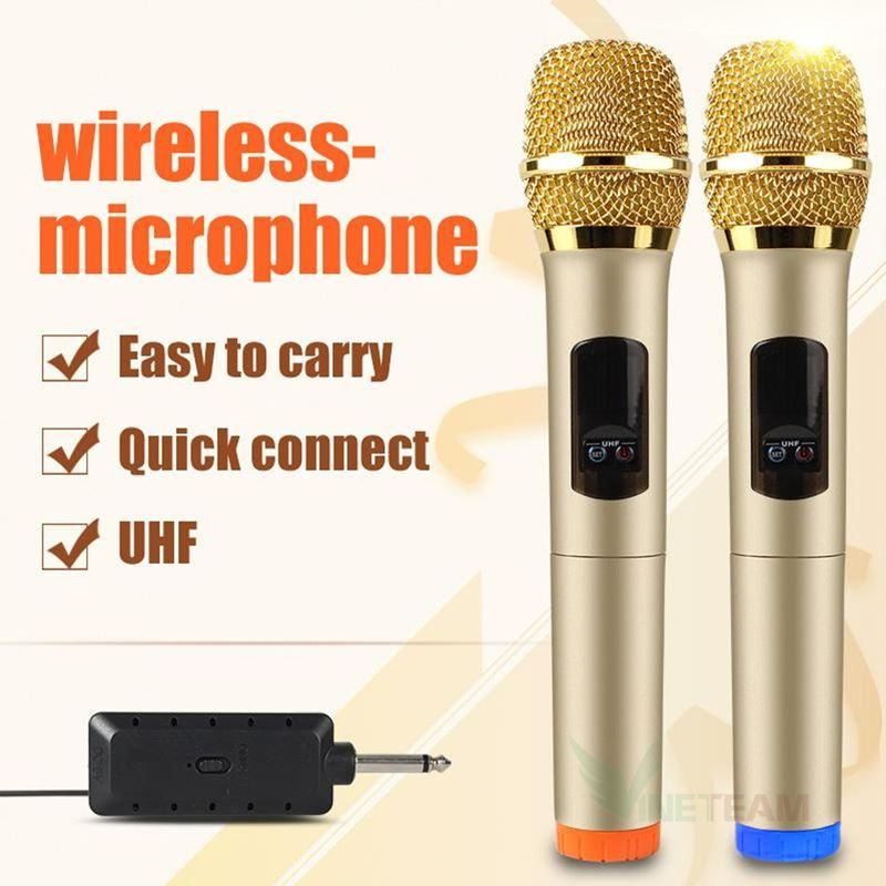 Bộ 2 Micro Karaoke Không Dây J.I.Y E9 Sóng UHF