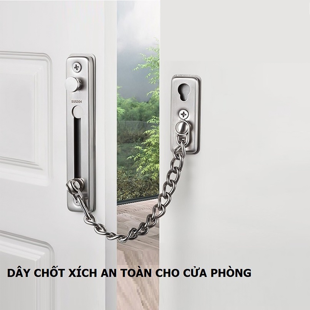 CHỐT CỬA KHÓA GÀI DÂY XÍCH INOX AN TOÀN 12 choy cua an toan cho be 4