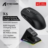  Chuột Gaming Không Dây Attack Shark X6 Pixart 3395 Dock Sạc Nam Châm DPI Cực Khủng 