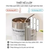  Cốc Giữ Nhiệt Iced Americano 600ml Inox 304 Có Ống Hút, Giữ Nhiệt Tốt Và Thời Trang 