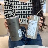  Cốc Giữ Nhiệt Iced Americano 600ml Inox 304 Có Ống Hút, Giữ Nhiệt Tốt Và Thời Trang 