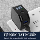  Củ Sạc Nhanh PD 18W 5V 2.4A Có Chế Độ Ngắt Nguồn Khi Đầy Pin Và 2 Cổng USB Sạc Nhanh Màn Hình Led 