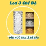  Đèn Ngủ Pha Lê Cực Hót Hình Trụ Thay Đổi  3 Màu Cực Lãng Mạn 