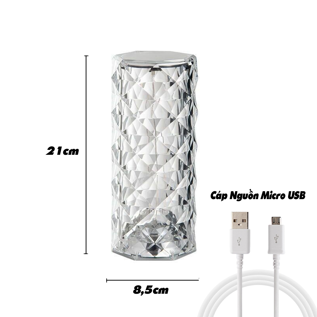 Đèn Ngủ Pha Lê Cực Hót Hình Trụ Thay Đổi 3 Màu Cực Lãng Mạn 17 den led trang tri 6