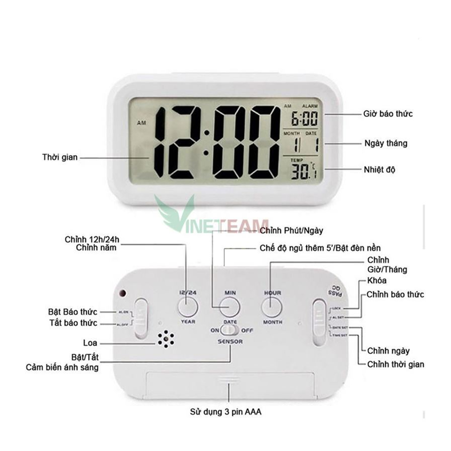 đồng hồ điện tử để bàn có led