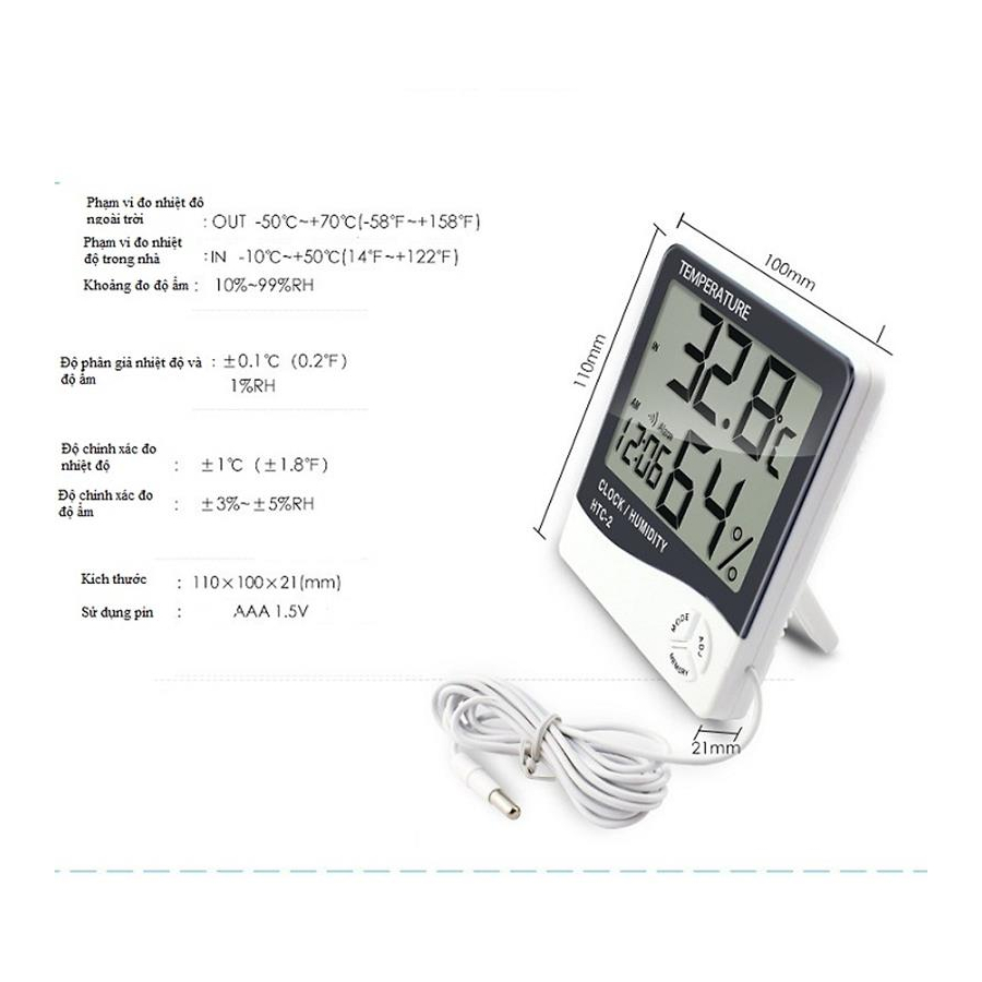 đồng hồ đo nhiệt độ và độ ẩm HTC-2