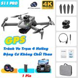 Máy Bay Flycam S11 Pro G.P.S Tự Quay Trở về, Động Cơ Không Chổi Than Cảm Biến Tránh Va Chạm 