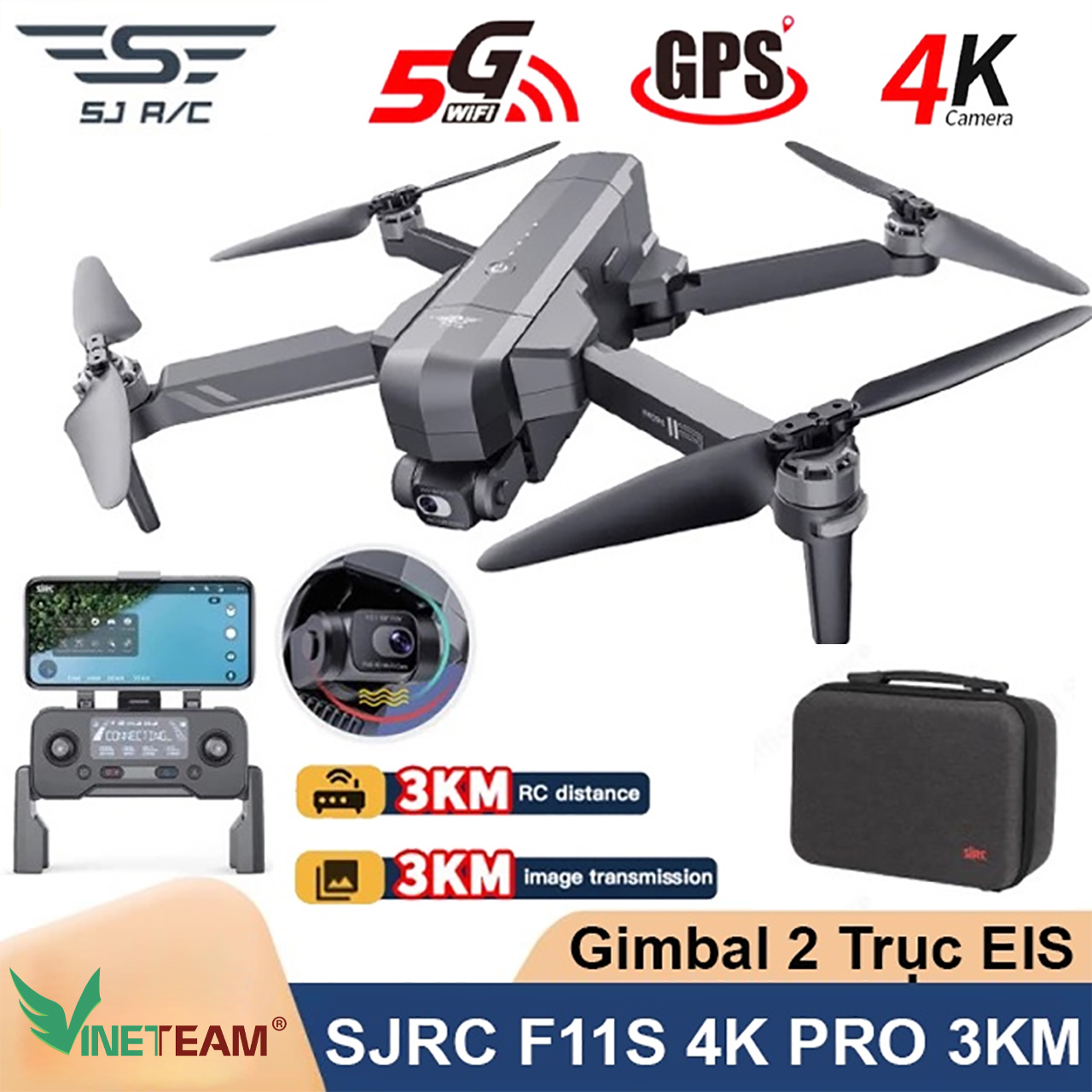 Flycam SJRC F11S 4K PRO Gimbal Chống Rung 2 Trục Và Chống Rung Điện Tử EIS Camera 4K Siêu Nét 15 Flycam SJRC F11S 4K PRO Gimbal Chống Rung 2 Trục Và Chống Rung Điện Tử EIS Camera 4K Siêu Nét
