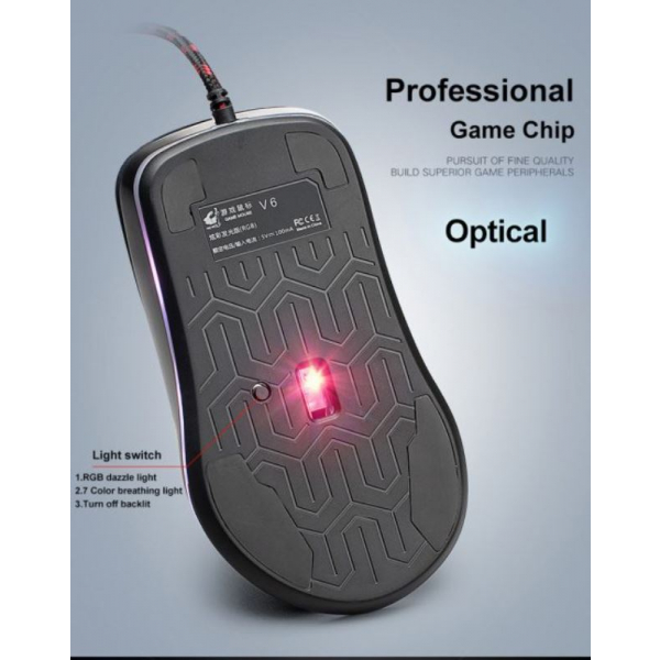 Chuột chuyên game Led RGB Free Wolf V6