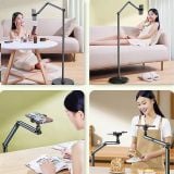  Giá Đỡ Điện Thoại L58 Bằng Kim Loại Và Nhôm Chắc Chắn Kèm Remote Tiện Dụng Xoay 360 Độ, Hỗ Trợ Livestream Quay Video 