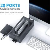  Bộ Chia Hub 20 Cổng USB 2.0 ORICO IH20P-BK Sử Dụng Nhiều Thiết Bị USB Cùng Lúc Rất Tiện Lợi 