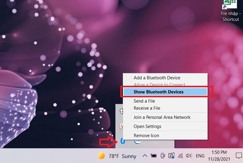 ket noi tai nghe bluetooth voi laptop vinet 13