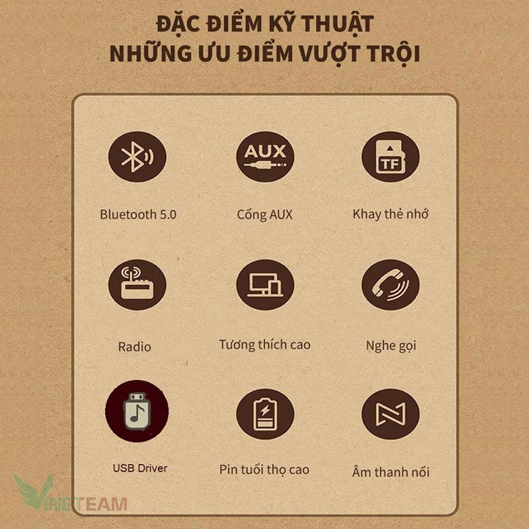 Loa Bluetooth Hình Chữ Nhật Mini N10 Có Quai Xách