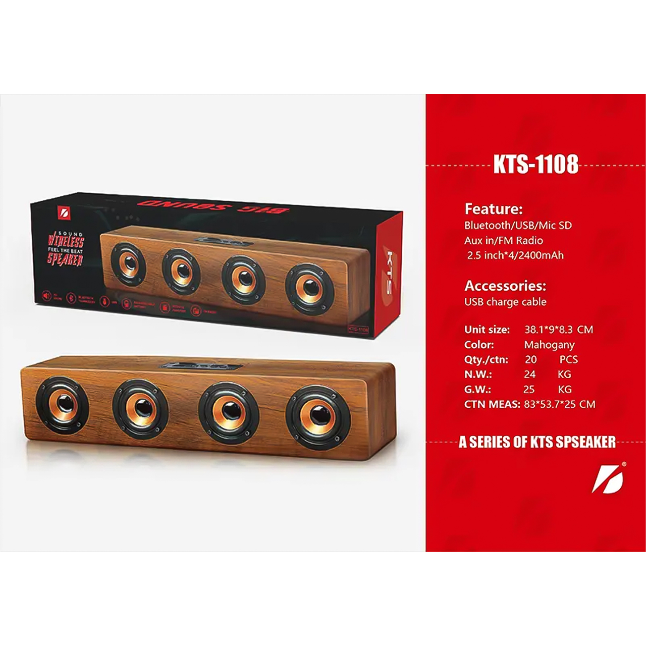 Loa go sieu bass bluetooth KTS 1108 7