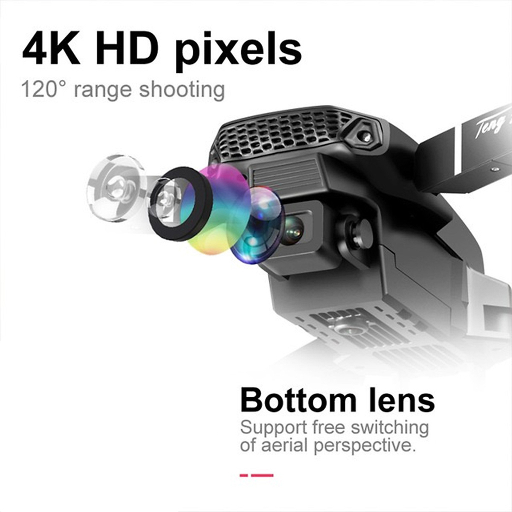 Flycam E88 Máy Bay Không Người Lái Giá Rẻ Có Điều Khiển Từ Xa Drone 4k , 2 Camera 4K Tặng Kèm Túi Đựng 15 May bay flycam mini E88 22