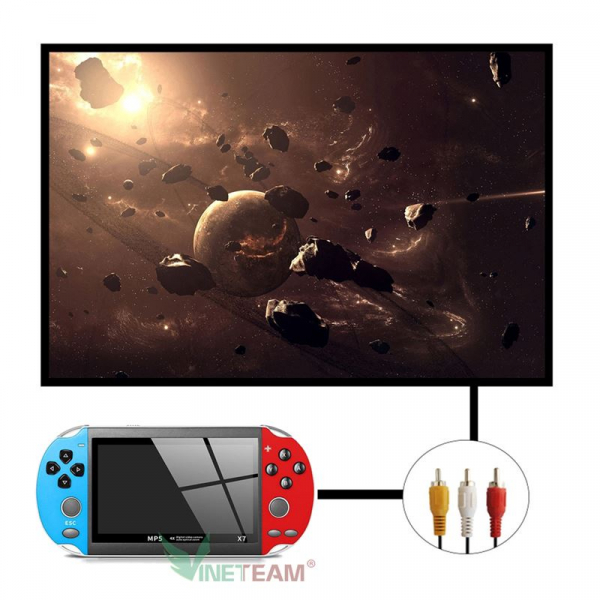 Máy chơi game cầm tay X7, màn hình 4.3 Inch, 8GB, 9000 game, Chơi Được PS1, GBA, GB, SEGA, PC, SNES, NES