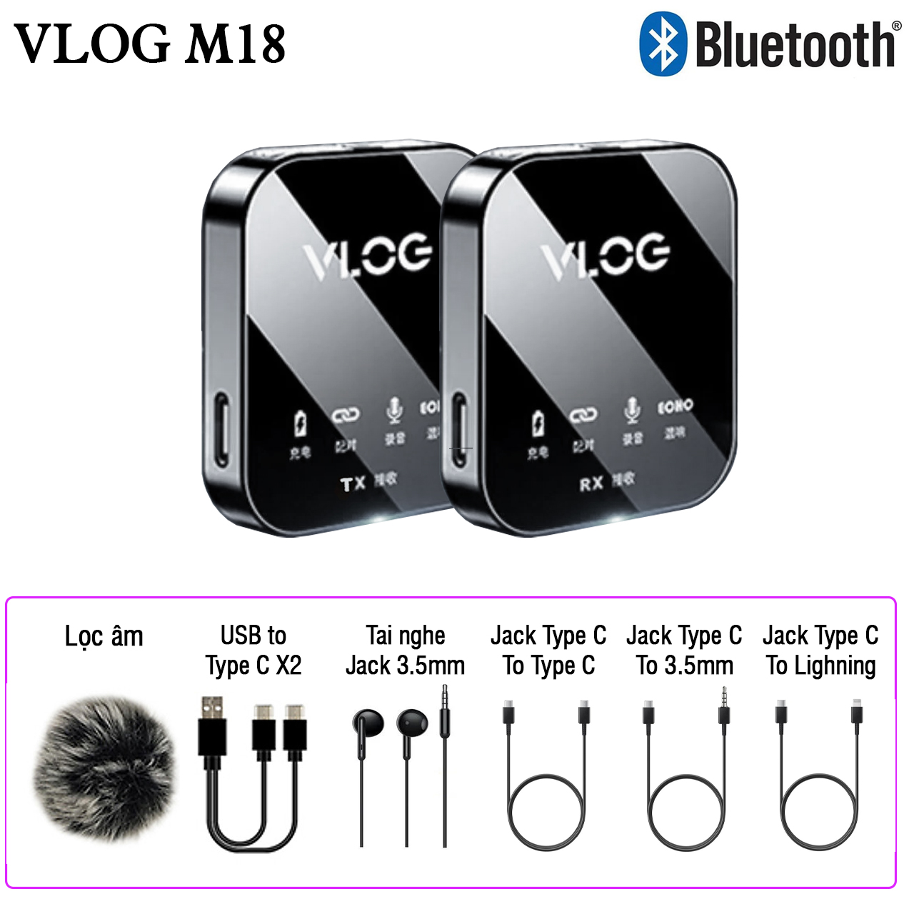 Micro Không Dây Kinglucky M18 Thu Âm Chuyên Nghiệp, Tương Thích Nhiều Thiết Bị 15 micro khong day cai ao M18 10